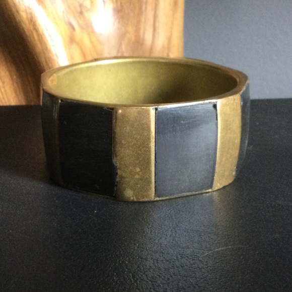 Vintage Unique Brass Bangle Bracelet - Picture 4 of 7